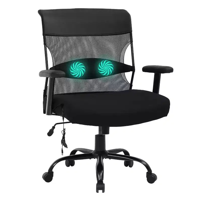 FDW Office Chair 500lbs Big and Tall Wide Seat Computer Chair, Black