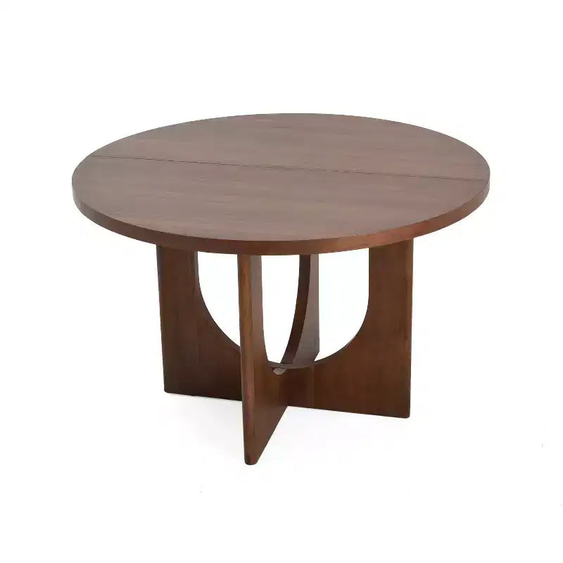 Table de salle à manger ronde en bois de 48 po avec pieds entrecroisés