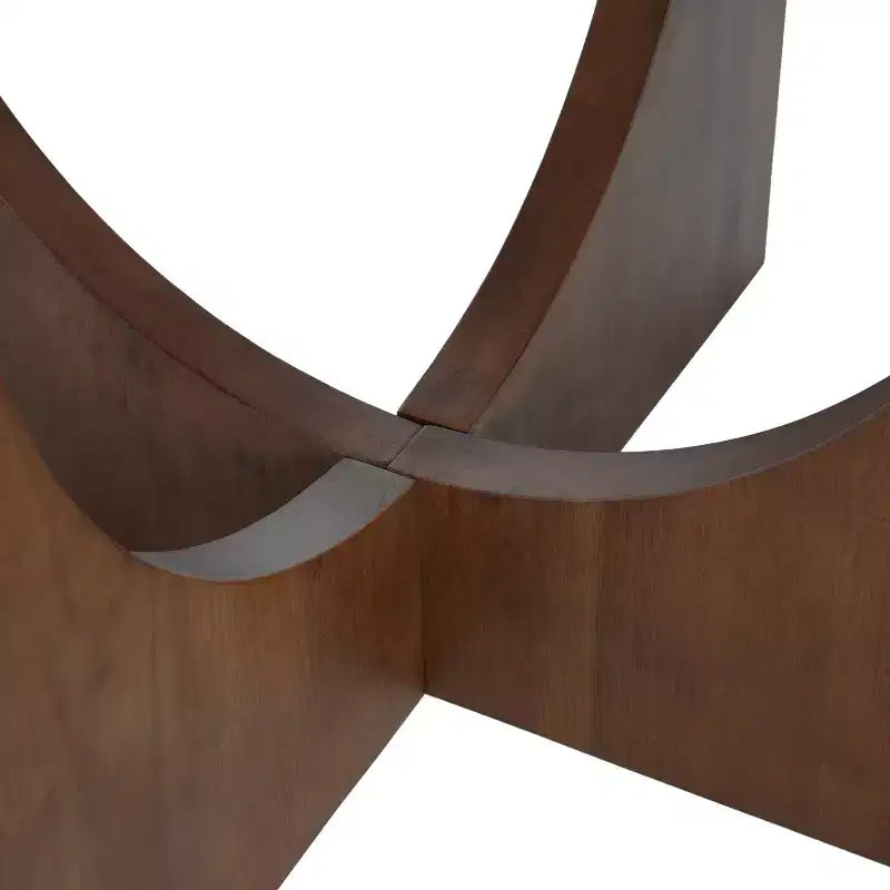 Table de salle à manger ronde en bois de 48 po avec pieds entrecroisés