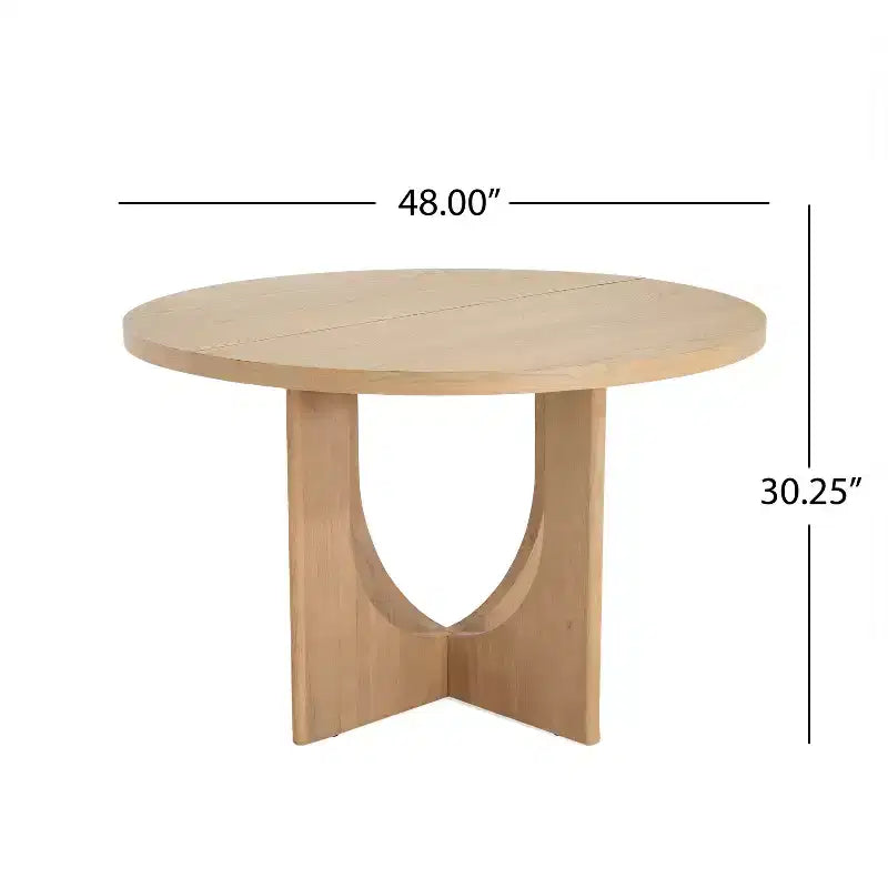 Table de salle à manger ronde en bois de 48 po avec pieds entrecroisés