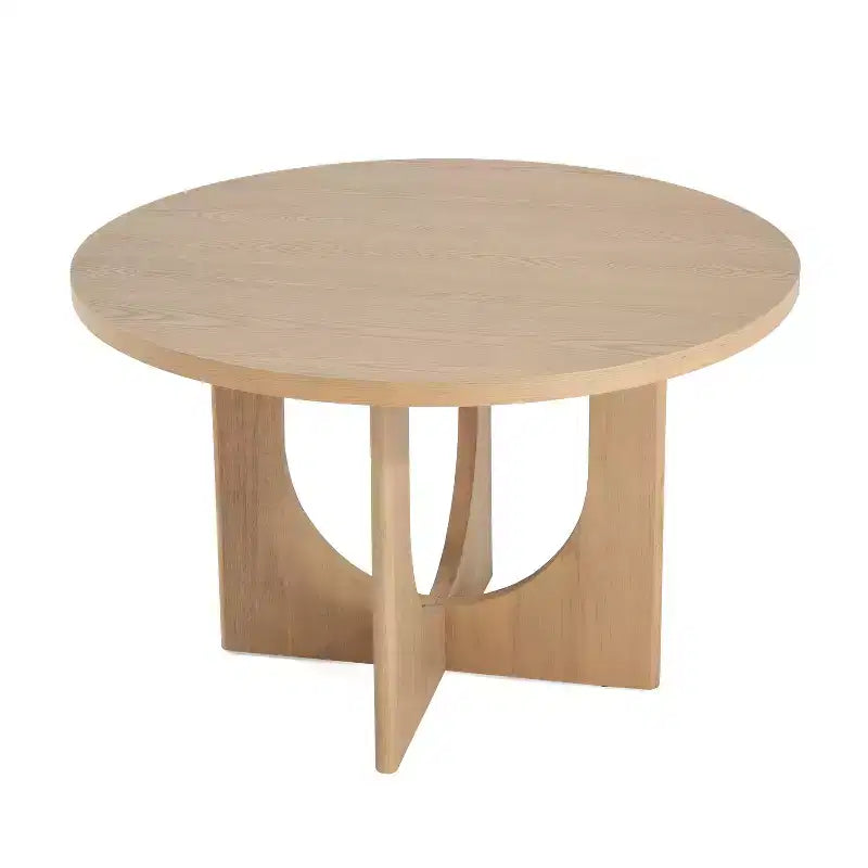 Table de salle à manger ronde en bois de 48 po avec pieds entrecroisés