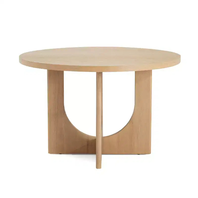 Table de salle à manger ronde en bois de 48 po avec pieds entrecroisés