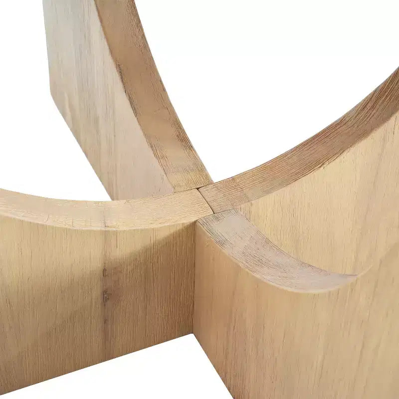 Table de salle à manger ronde en bois de 48 po avec pieds entrecroisés