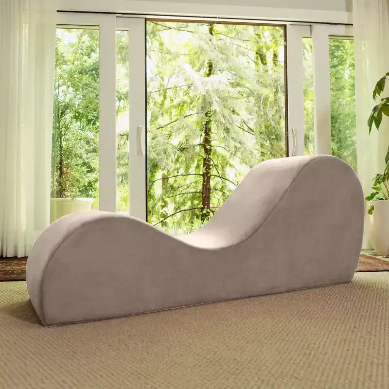 Élégante chaise longue de yoga – Fabriquée aux États-Unis – Idéale pour les étirements, la relaxation, l'exercice et plus, 152 cm L x 46 cm l x 66 cm H, Gris clair