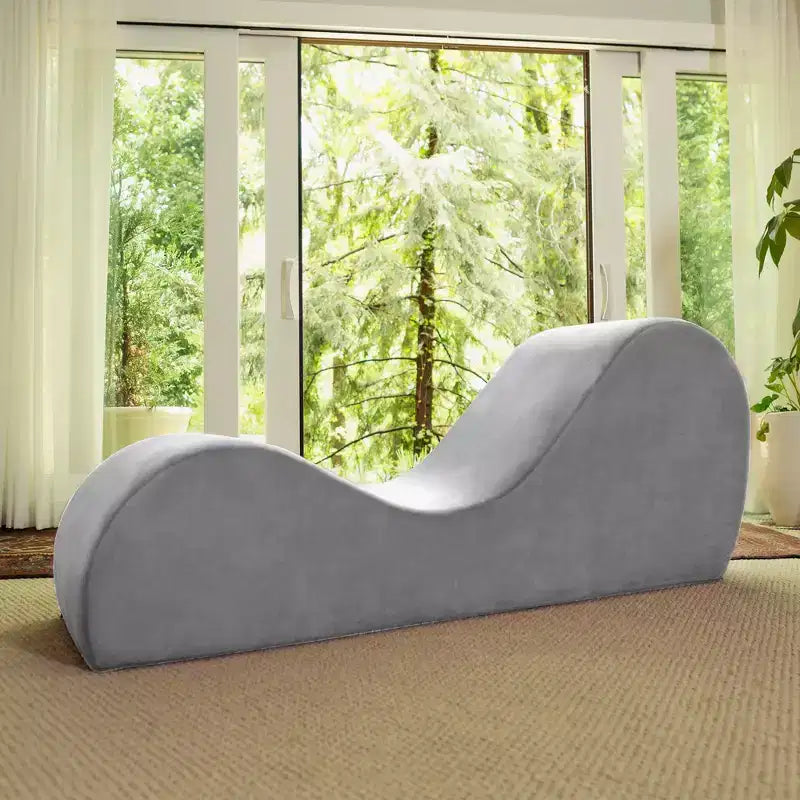 Avana Sleek Chaise Lounge for Yoga - Made in The USA - Great for Stretching, Relaxation, Exercise &amp; More, 60D x 18W x 26H Inch, Light Grey