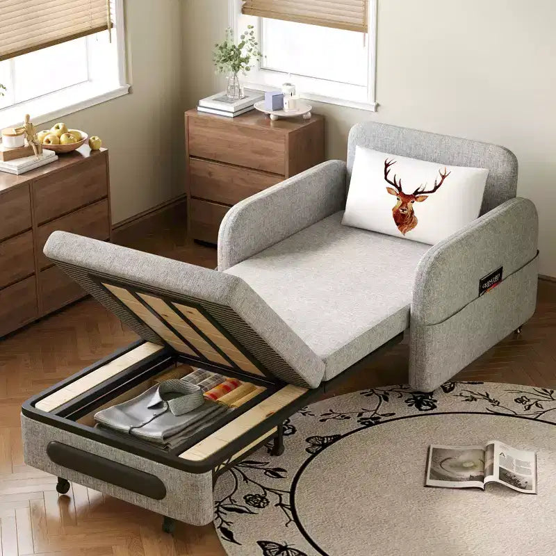 Luck Live Modern Adjustable sleeper sofa Pullout Sofa Bed with Modern Linen Fabric for Living Room