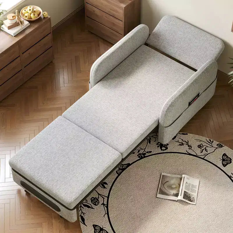 Canapé-lit convertible moderne réglable avec tissu en lin moderne pour salon