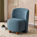 Okak Accent Chairs for Bedroom, Modern Low Back Accent Chair, Upholstered Armless Living Room Chairs, Round Pine Wood Feet