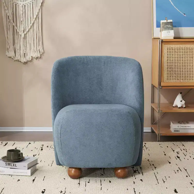 Fauteuils d'appoint pour chambre à coucher, fauteuil d'appoint moderne à dossier bas, chaises de salon sans accoudoirs rembourrées, pieds ronds en bois de pin