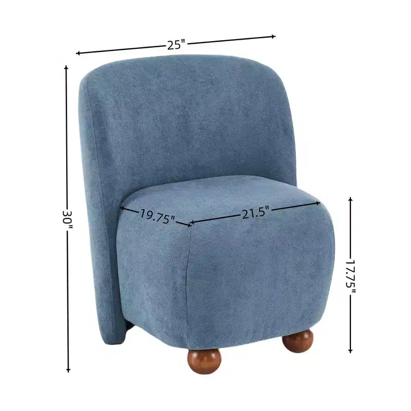 Fauteuils d'appoint pour chambre à coucher, fauteuil d'appoint moderne à dossier bas, chaises de salon sans accoudoirs rembourrées, pieds ronds en bois de pin
