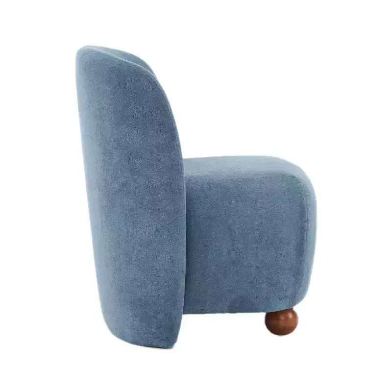 Fauteuils d'appoint pour chambre à coucher, fauteuil d'appoint moderne à dossier bas, chaises de salon sans accoudoirs rembourrées, pieds ronds en bois de pin