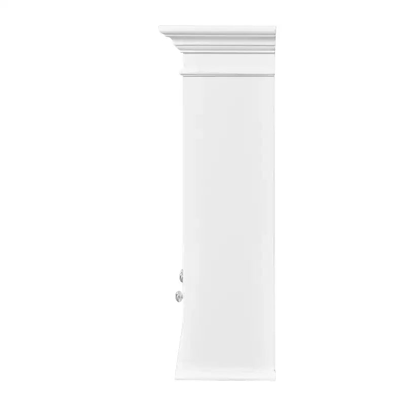 Armoire à pharmacie 40W avec miroir, armoire de rangement de salle de bain avec étagères réglables et portes vitrées, armoire miroir murale, blanche