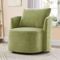 Okak 360Swivel Modern Accent Chair, 29.9 Accent Barrel Armchair, Upholstered Swivel Sofa Chair with Curved Design for Living Room, Bedroom