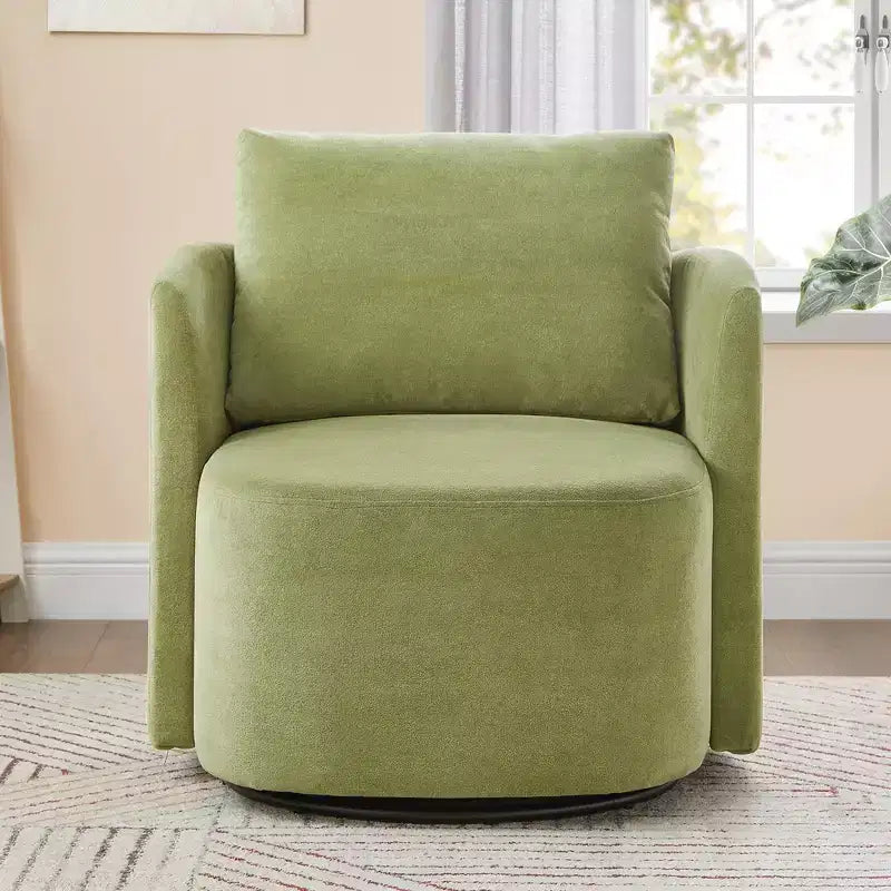Fauteuil d'appoint pivotant moderne 360°, fauteuil d'appoint baril 29,9 po, fauteuil canapé pivotant rembourré au design incurvé pour salon, chambre à coucher
