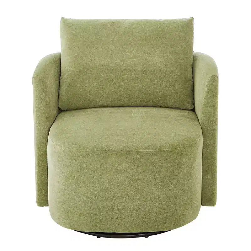 Fauteuil d'appoint pivotant moderne 360°, fauteuil d'appoint baril 29,9 po, fauteuil canapé pivotant rembourré au design incurvé pour salon, chambre à coucher