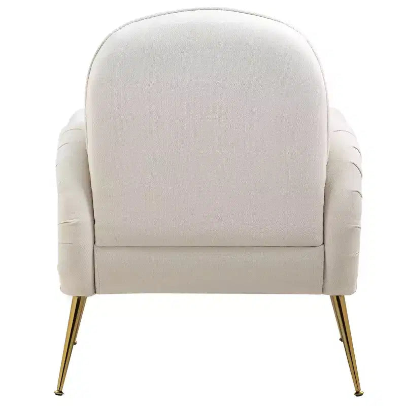 Fauteuils d'appoint modernes pour chambre à coucher, fauteuil d'appoint avec pieds en métal doré, fauteuil en tissu flocon de neige, fauteuil simple pour salon