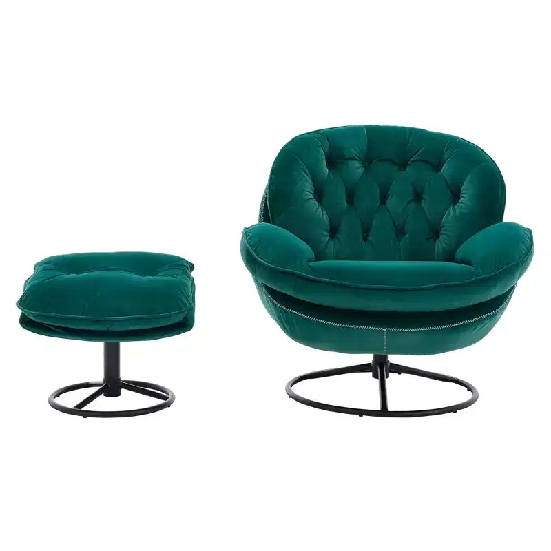 Fauteuils d'appoint modernes pour chambre à coucher avec ottoman, fauteuil de loisirs avec siège rembourré