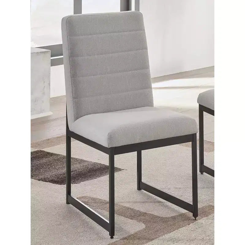 Chaises de salle à manger modernes rembourrées, lot de 2, beiges