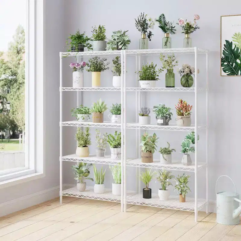 Étagère de rangement à 5 niveaux en fil métallique, étagères de rangement noires