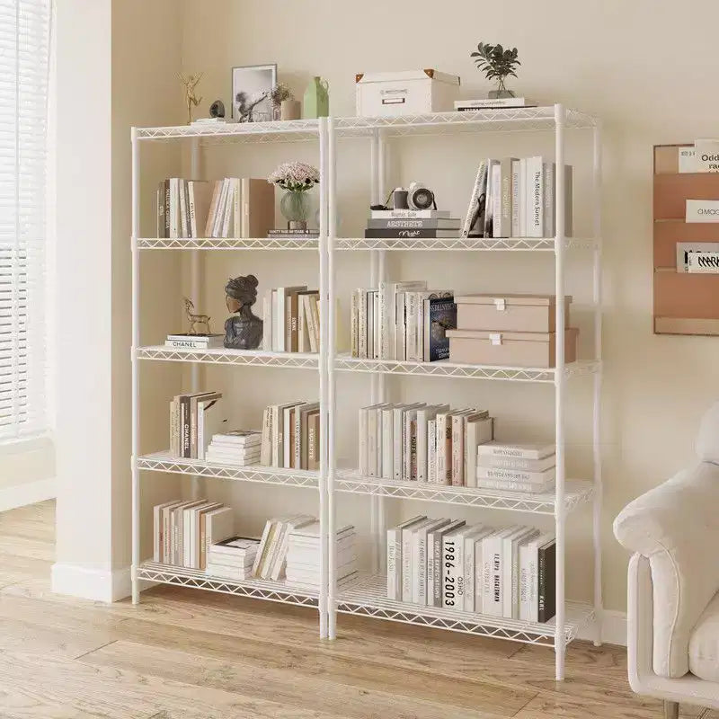 Étagère de rangement à 5 niveaux en fil métallique, étagères de rangement noires