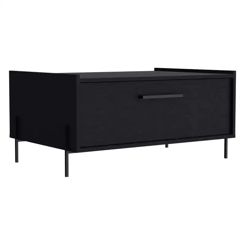 15 tables basses rectangulaires minimalistes hautes avec meuble bas escamotable et étagère ouverte pour salon/bureau, gain de place