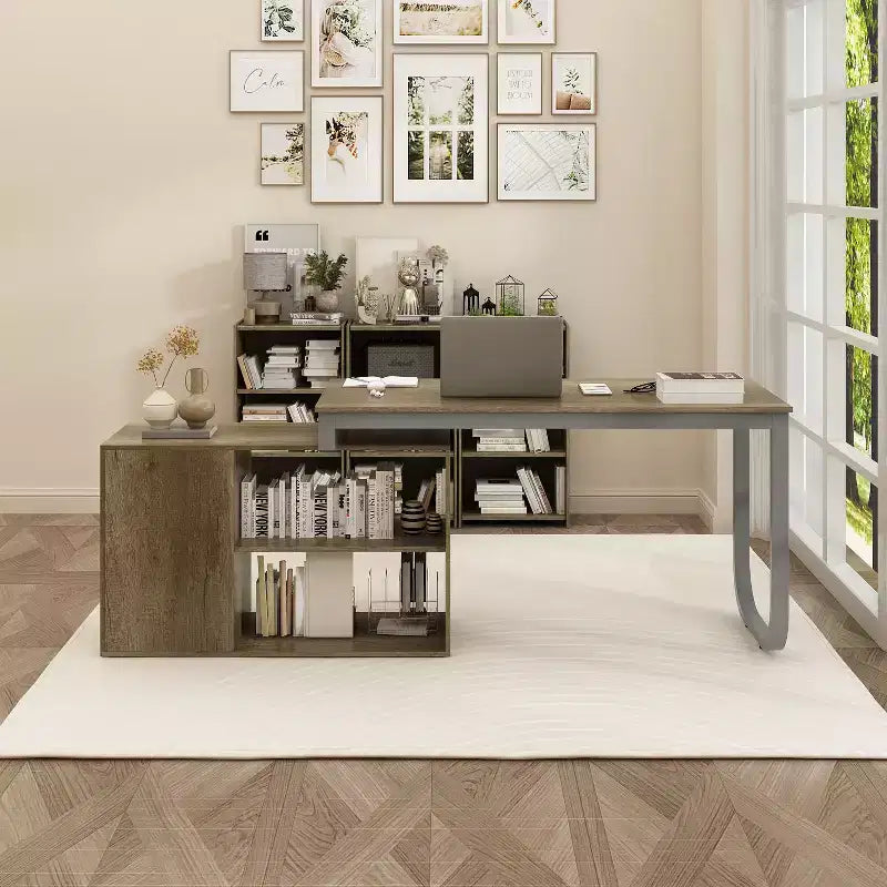 Bureau d'ordinateur à piédestal unique : poste de travail modulaire avec organiseur à 3 tiroirs, étagère ouverte et rangement réglable Bureau d'ordinateur pour la maison