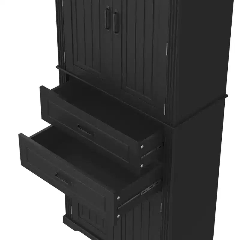Meuble de rangement multifonctionnel moderne avec 2 tiroirs et étagères réglables