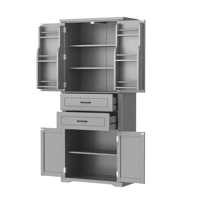 Meuble de rangement multifonctionnel moderne avec 2 tiroirs et étagères réglables