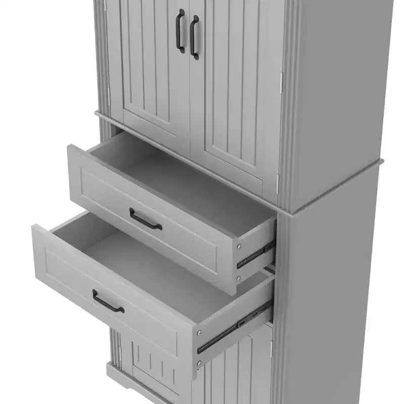 Meuble de rangement multifonctionnel moderne avec 2 tiroirs et étagères réglables