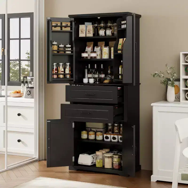 Meuble de rangement multifonctionnel moderne avec 2 tiroirs et étagères réglables