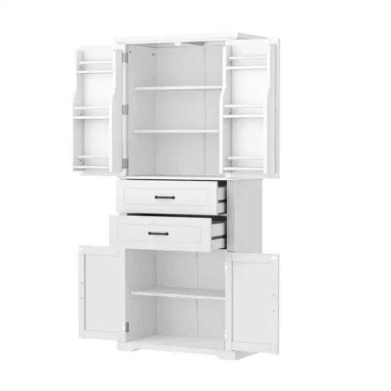 Meuble de rangement multifonctionnel moderne avec 2 tiroirs et étagères réglables