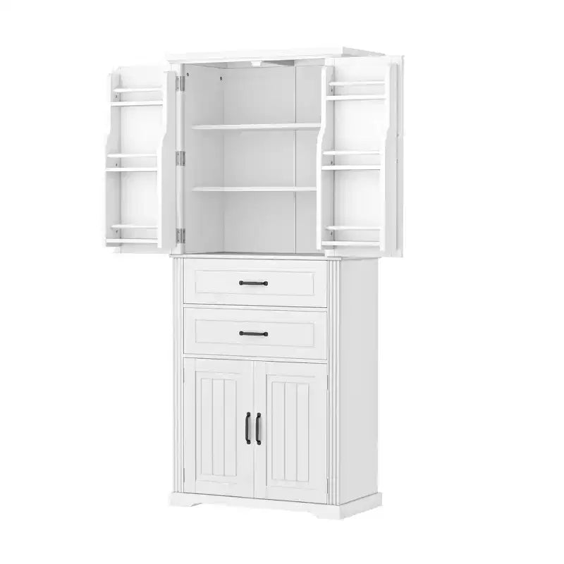 Meuble de rangement multifonctionnel moderne avec 2 tiroirs et étagères réglables