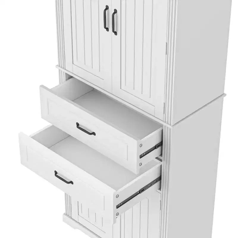 Meuble de rangement multifonctionnel moderne avec 2 tiroirs et étagères réglables