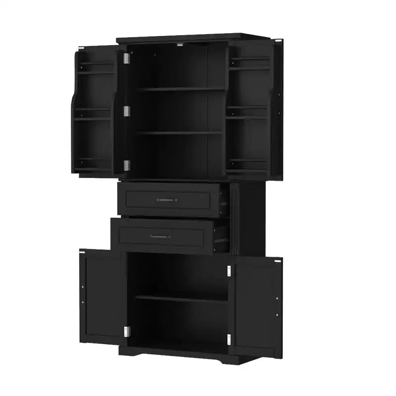 Meuble de rangement multifonctionnel moderne avec 2 tiroirs et étagères réglables