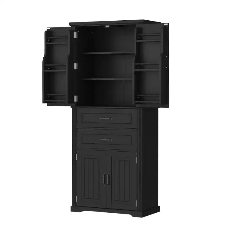 Meuble de rangement multifonctionnel moderne avec 2 tiroirs et étagères réglables
