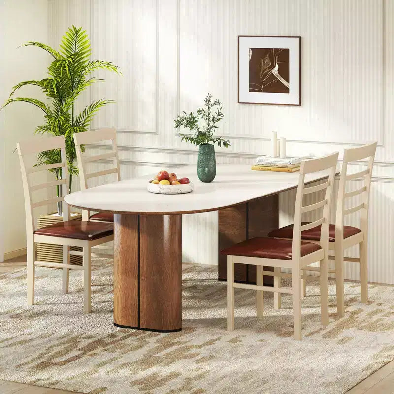 Lot de 2/4 chaises de salle à manger en bois avec cadre en bois d'hévéa et siège rembourré pour cuisine