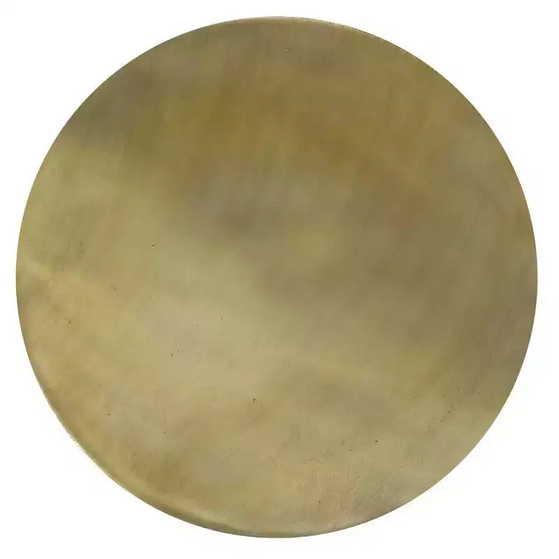 Table Basse Ronde Tambour, Ombre Laiton Antique, 87,5 cm -