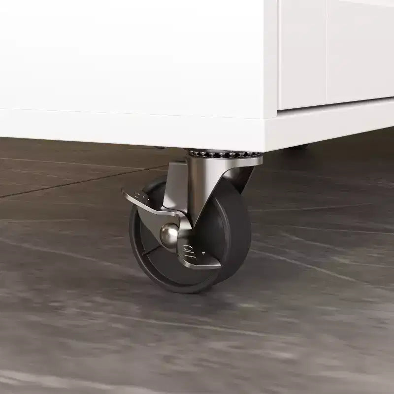 Îlot de cuisine mobile multifonctionnel Table de cuisine à buffet : Plan de travail pliable et multiples espaces de rangement