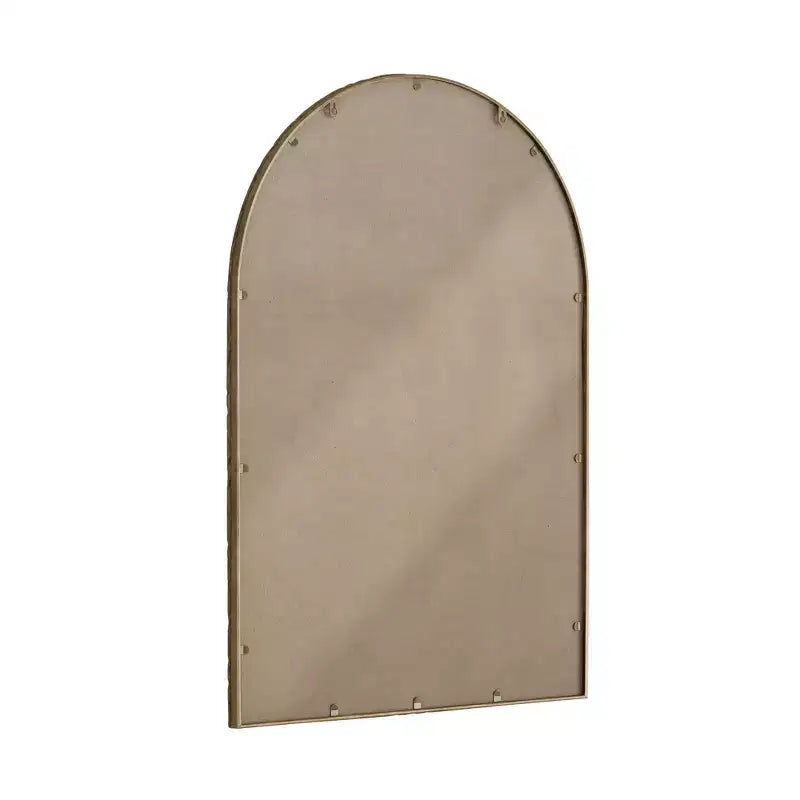 Miroir Rétro Ovale/Arqué en Fer Forgé, Miroir Effet Vieilli, Miroir Mural pour Décoration Salle de Bain/Chambre/Salon, Argent/Or