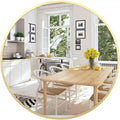 18 Round Gold Bathroom Mirror, Stylish Over-Sink Mirror with Metal Frame, Small Wall Mirror for Entryway, Vanity, Bedroom