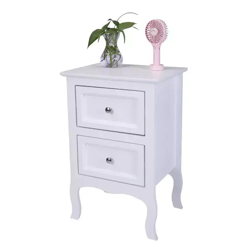 Tables de chevet 2 tiroirs en MDF blanc de 40 cm (15,75 po) de large