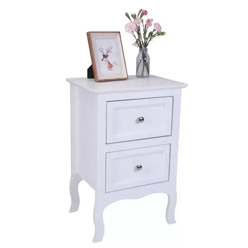 Tables de chevet 2 tiroirs en MDF blanc de 40 cm (15,75 po) de large