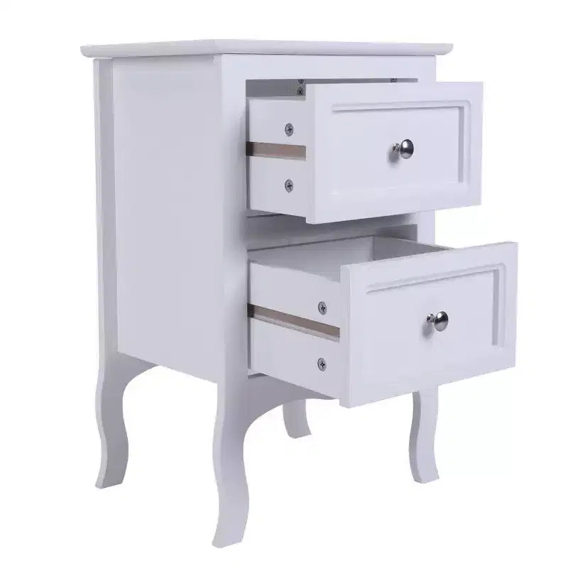 Tables de chevet 2 tiroirs en MDF blanc de 40 cm (15,75 po) de large
