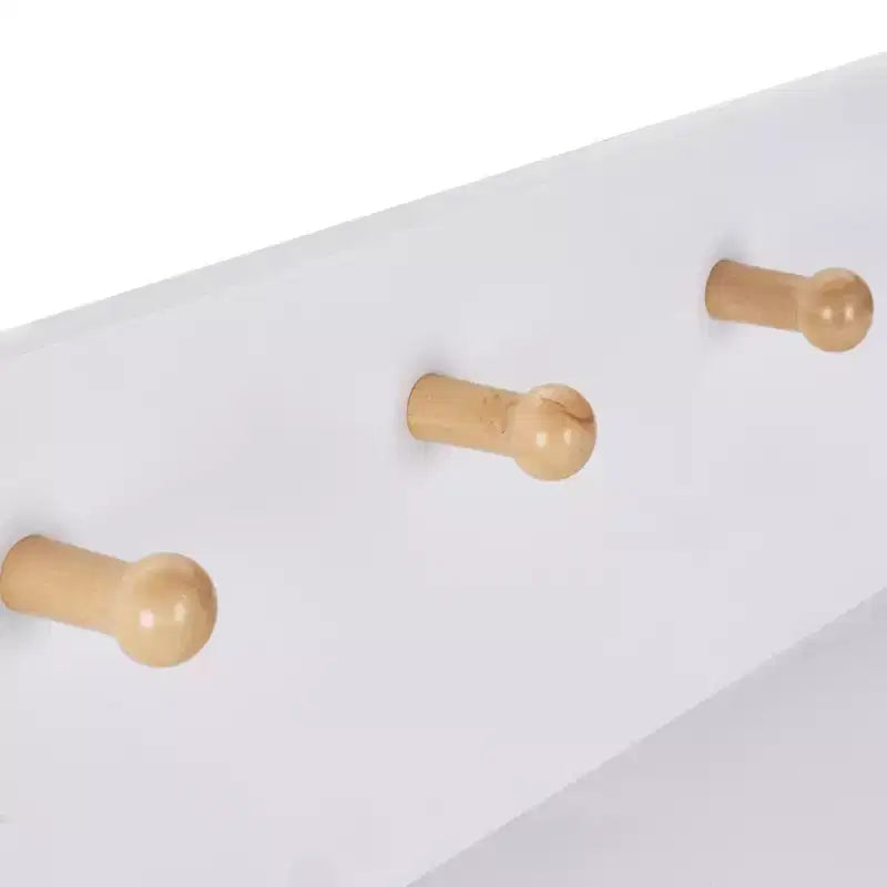 Meuble à chaussures avec 2 tiroirs basculants, meuble de rangement étroit et autonome avec crochets pour l'entrée ou le couloir, noir/blanc