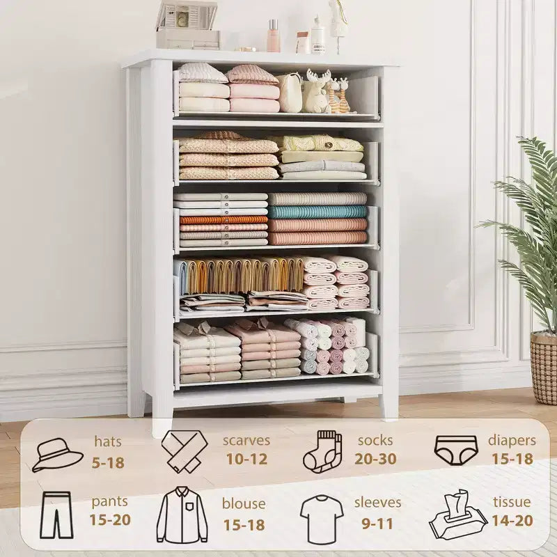 Commode de ferme à 5 tiroirs pour chambre, commode haute de 114,8 cm, tiroir vertical avec rangement autoportant, coffre de rangement en bois pour chambre