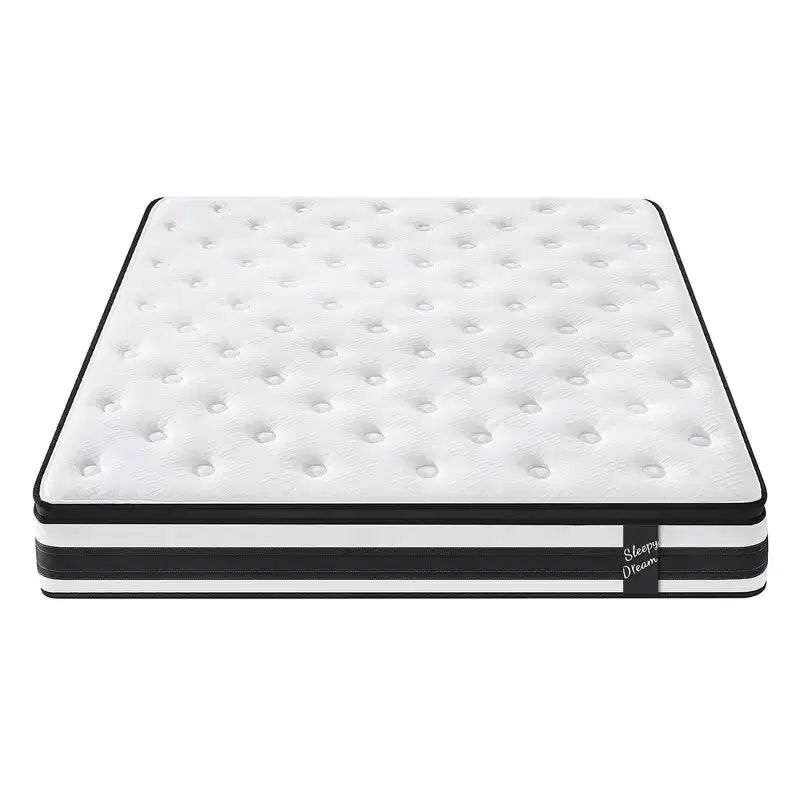Matelas hybride de 30 cm, Housse respirante et certifiée fraîcheur, Mousse à mémoire de forme et ressorts ensachés individuellement, Soutien mi-ferme