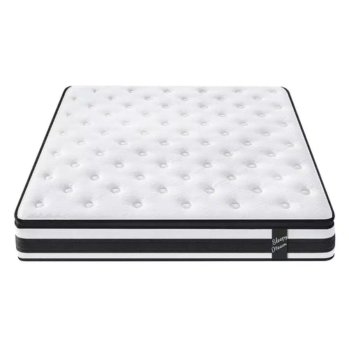 Matelas hybride de 30 cm, Housse respirante et certifiée fraîcheur, Mousse à mémoire de forme et ressorts ensachés individuellement, Soutien mi-ferme
