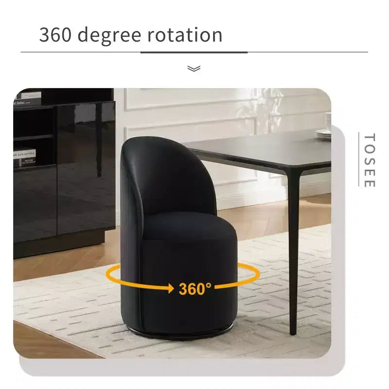 Fauteuil pivotant en velours sans accoudoirs avec dossier rond, chaise de salle à manger moderne, chaise d'appoint pour coiffeuse, chambre, salon, cuisine