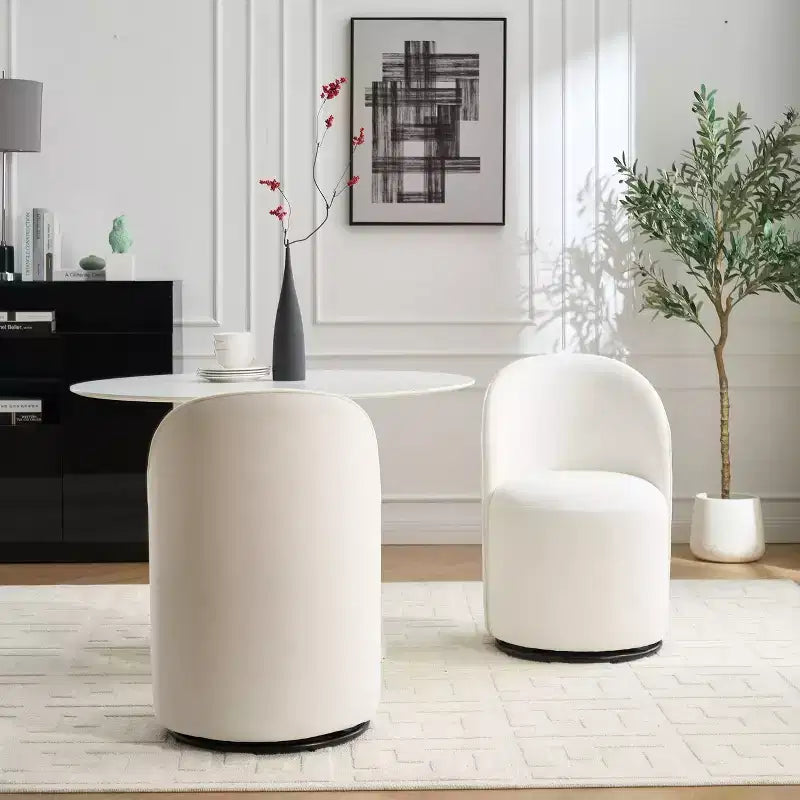 Fauteuil pivotant en velours sans accoudoirs avec dossier rond, chaise de salle à manger moderne, chaise d'appoint pour coiffeuse, chambre, salon, cuisine