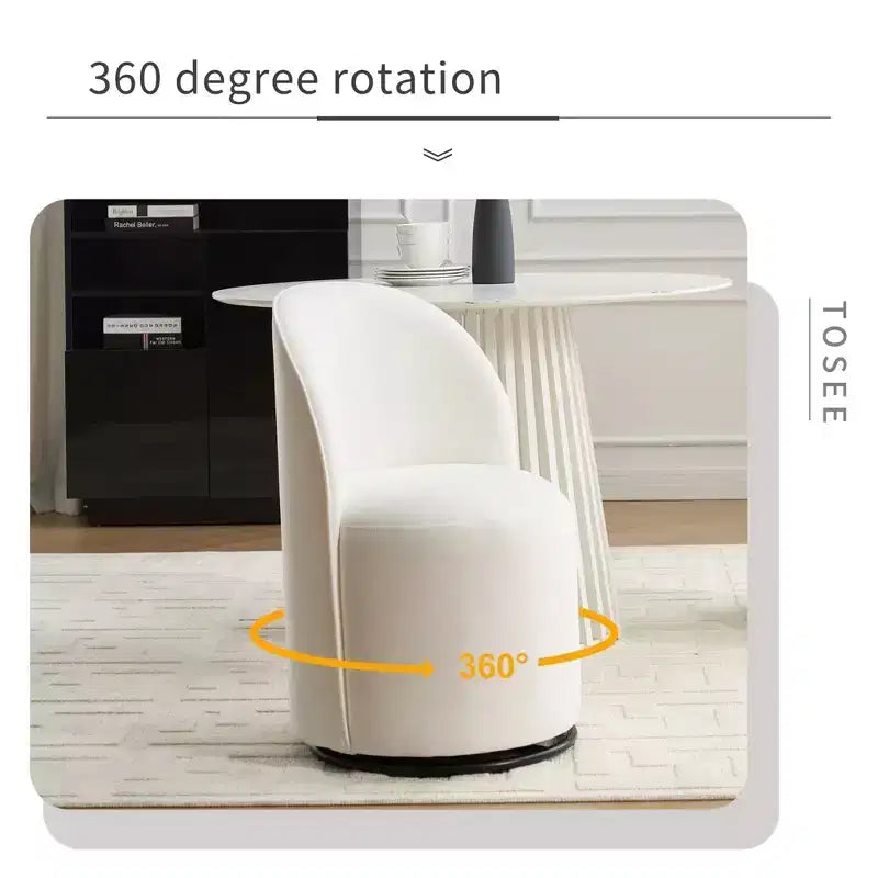 Fauteuil pivotant en velours sans accoudoirs avec dossier rond, chaise de salle à manger moderne, chaise d'appoint pour coiffeuse, chambre, salon, cuisine